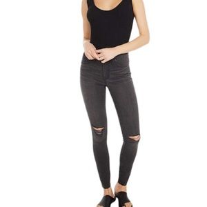 Madewell 9” Mid-rise Skinny Distressed Black Jeans